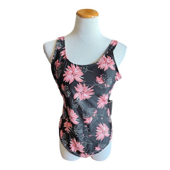 NWT Womens Funnygirl Tummy Control Tropical Floral Print Bathing Suit - Sz L - Picture 2 of 2